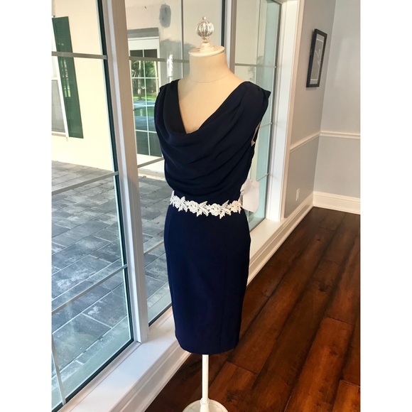 Paper Dolls Scoop Neck Dress - Navy and White - Picture 4 of 6